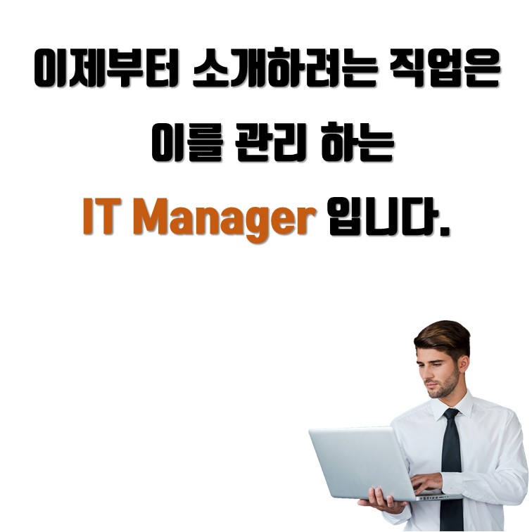 이제부터 소개하려는 직업은  이를 관리 하는  IT Manager 입니다.